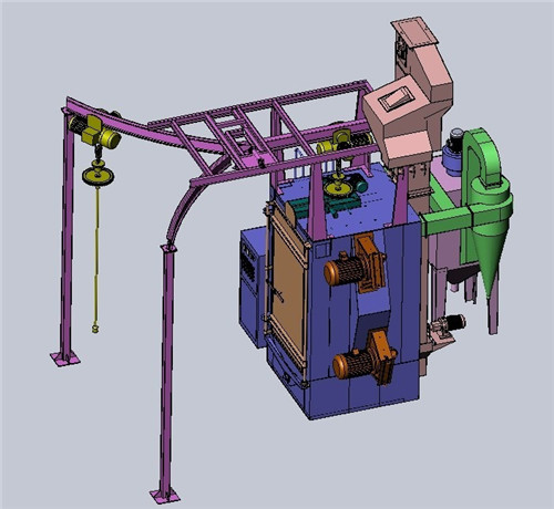吊鉤式拋丸機(jī)三維模擬